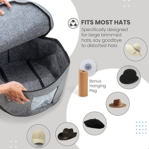 Hat Box - Hat Storage Box, Cowboy Hat Box, Hat Boxes - Hat Boxes For Men&Women Storage, Hat Boxes With Dustproof Lids - Cardboard Hat Box - Foldable Felt Hat Box - Round Hat Travel Box For Baseball Caps, Cowboy Hats, Animal Toy Storage, Sun Hats #TOP2