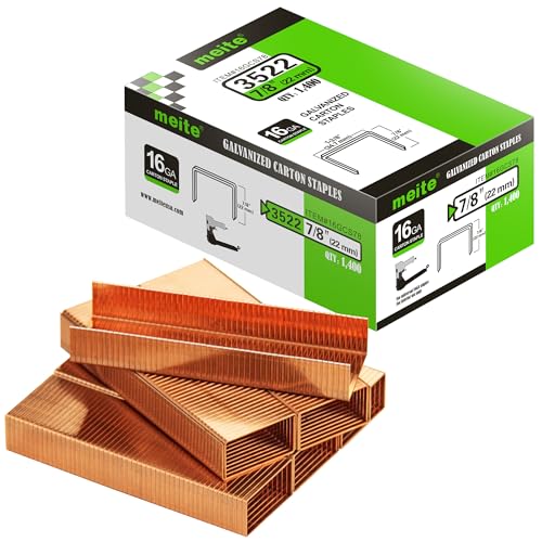 Image of meite Carton Closing Staples 1-3 /8 inch Wide Crown 7 /8 inch Leg 1,400PCS