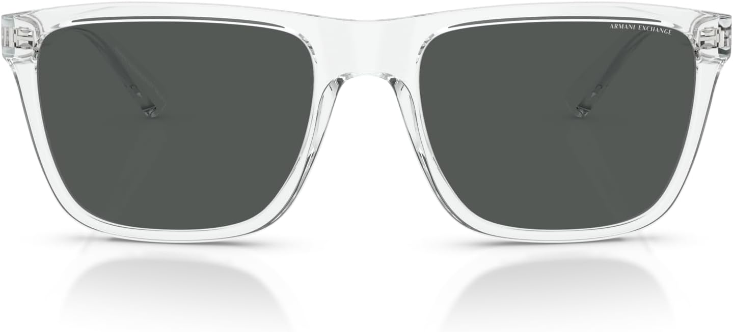 Armani Exchange Man Sunglasses Matte Grey Frame, Orange Mirror Red Lenses, 61MM