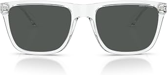 Armani Exchange Man Sunglasses Matte Grey Frame, Orange Mirror Red Lenses, 61MM