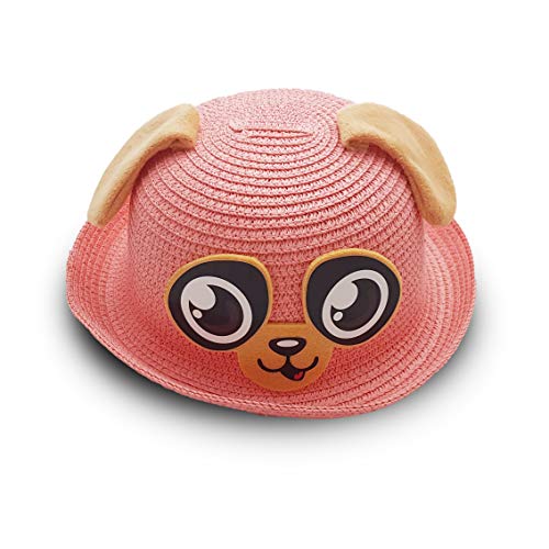 Image of VRITRAZ Kids Straw Hat for Baby Boys & Girls | Printed Summer Sun Hat, Woven Wide Brim Beach Cap, Lightweight Breathable Holiday Travel Picnic Outdoor Fancy Dress Fashion Hat for Children & Toddler