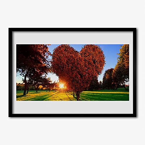 Affiche encadrée 70x50 cm nature coeur de l'arbre cadre MDF Tulup