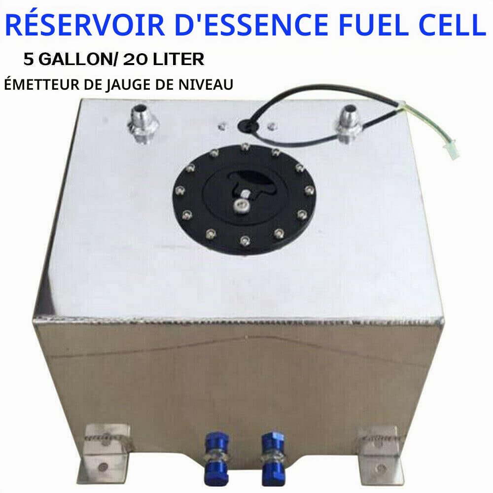 Réservoir d'essence de 20 l en aluminium - carburant de course avec capteur de niveau d'huile