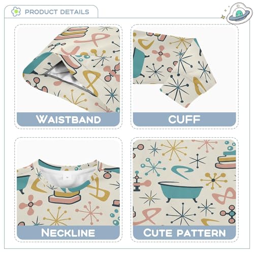 JUNZAN Vintage Retro Bathroom Seamless Wallpaper Little Girls Hoodie Sweatshirt Long Sleeve Kids Hoodies Boys Camping 4T3