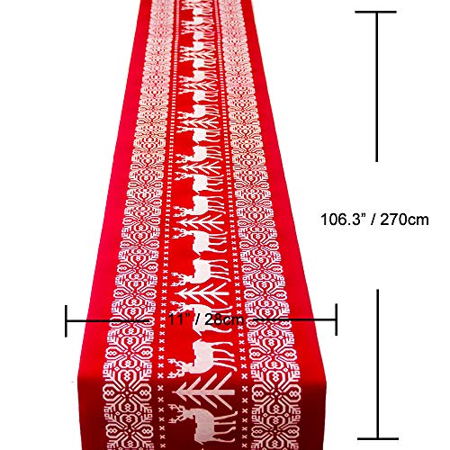 ENTHUR-Christmas-Table-Runners-Printed-Linen-Table-Lines-for-Xmas-Holiday-Season-Home-Table-Christmas-Decoration-12-x-108-Inch