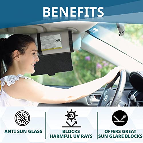 Econour Gift Bundle | Car Sun Visor Extender + Car Side Window Sun Shade (2 Pack) | Protects From Sun Glare, Snow Blindness, Fog, Uv Rays | Retractable Car Roller Sunshade For Kids, Pets #TOP1