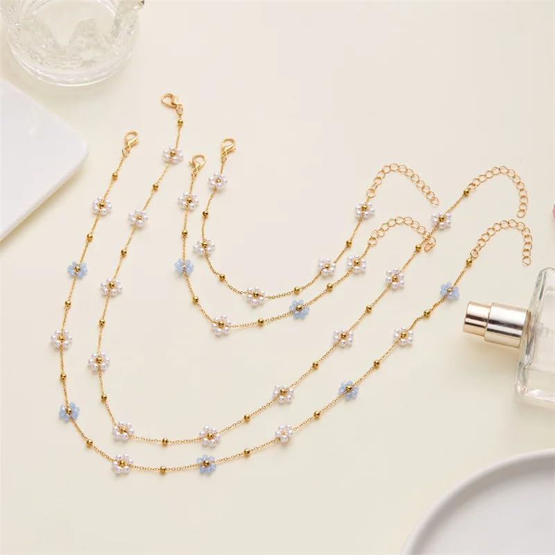Charming bracelet ensemble avec collier fleurs pour filles et femmes