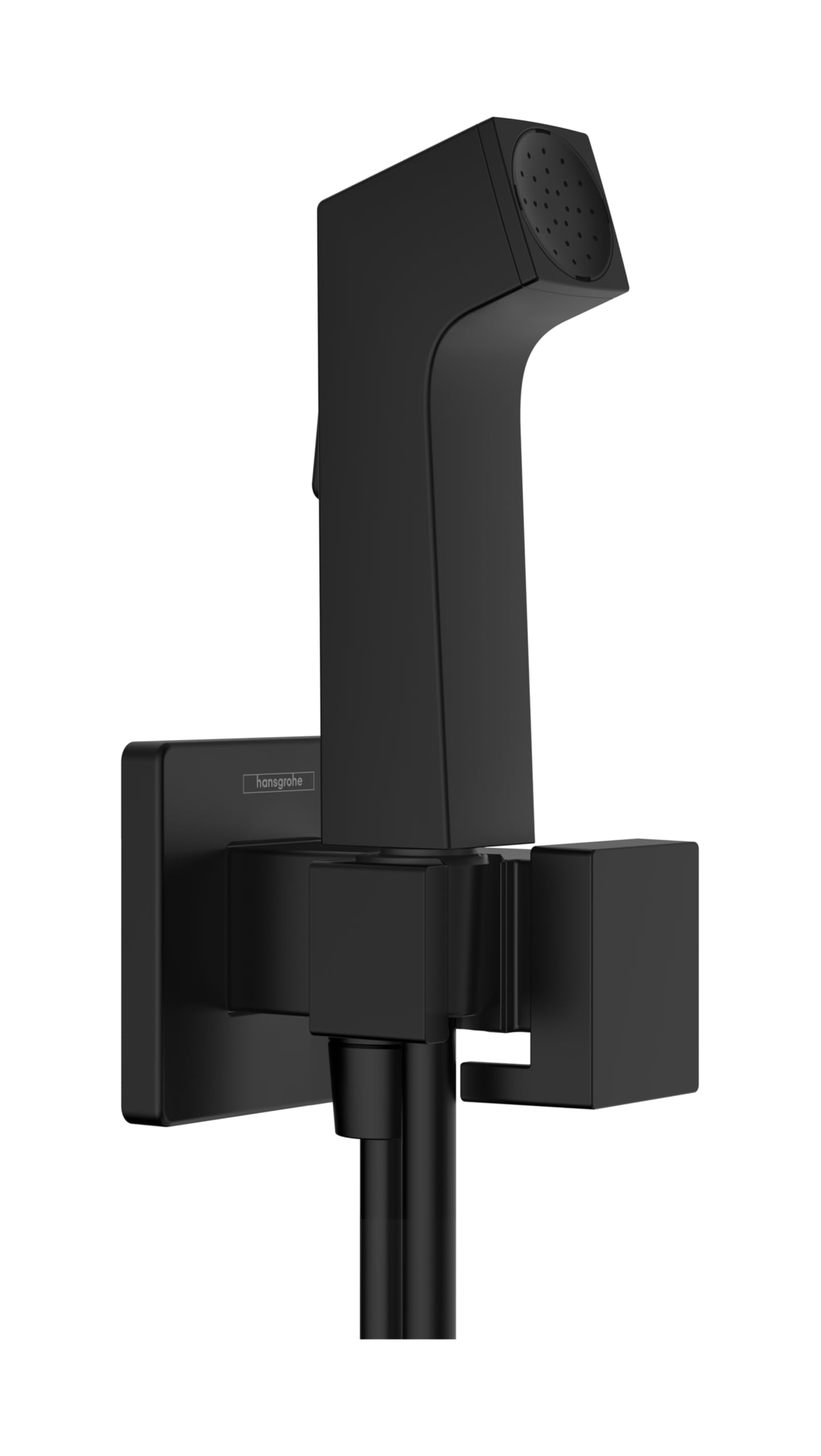 hansgrohe Bidet Set E, Bidet Shower with 1 Water-Saving Jet Type (EcoSmart), incl. Stopcock, Shower Bracket and Shower Hose 1.25 m, for Cold Water, Matte Black