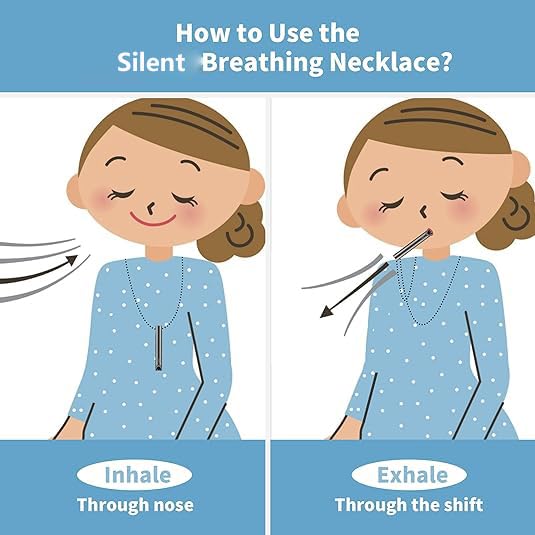 Stainless Steel Anxiety Breathing Necklace, Mindful Breathwork Tool for Stress Relief, Meditation Gifts for Women and Men4
