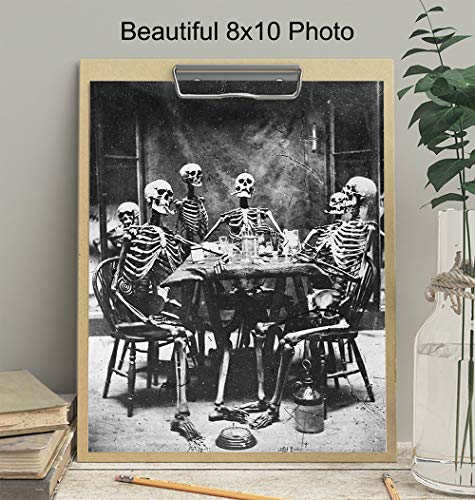 Skeleton Decor - Skeleton Wall Art - Goth Gothic Home Decor - Wicca Decor - Wiccan, Witchcraft Supplies - Paganism Pagan Gifts - Vintage Human Anatomy Photo - Funny Creepy Scary Picture #TOP3