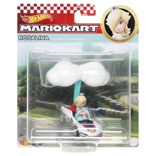 Hot Wheels Modelo de coche Die Cast MARIO KART GLIDER Rosaline P-wing Cloud Glider Super Mario - Escala 1:64 longitud 5 cm