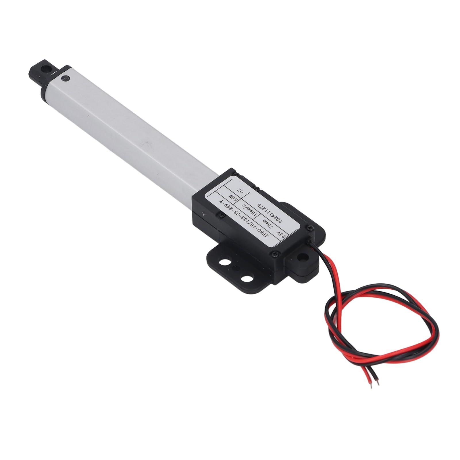 Mini Siłownik Liniowy Teleskopowy Elektryczny 24 V DC Automatyczny ze Skrzydełkami 15 Mm/s prędkość 75 Mm Skok 50 N Ciąg