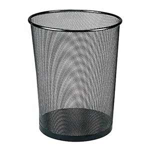 Office Depot Metro Mesh Wire Wastebasket, Black, 22351