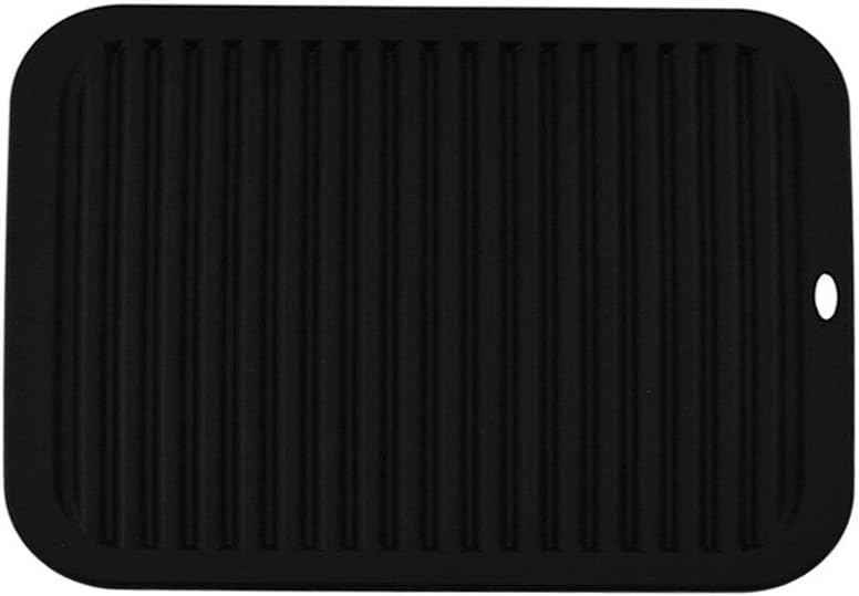 3Pcs Silicone Table Mats Trivets, 23x30cm Non Slip Heat Resistant Tablemat Insulation Mat for Hot Pots Holder, Pans, Dishes, Coasters (Black)