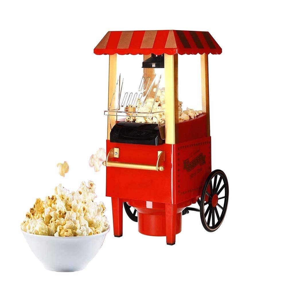 Macchina per Popcorn Macchina per Popcorn da Tavolo elettrica da 1200 W, Macchina per Popcorn ad Aria Calda con misurino, Senza Bisogno di Olio, Approvata FDA ed ETL, Facile da Pulire, Rosso
