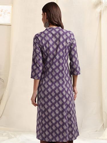 Image of MIRCHI FASHION Women's Cotton Relaxed Fit A Line A- Line Printed Princess Line Kantha Work Kurti Only