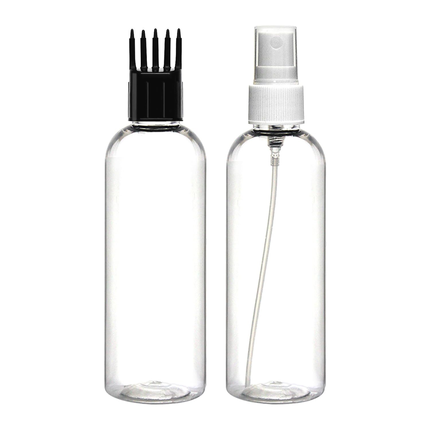 100ml Clear Plastic Fine Mist Spray Bottle (Black) | Comb Applicator Bottle | Refillable & Reusable Travel Containers | For Sanitizer, Perfume, Rose Water, Hair Care & DIY Products-image-39