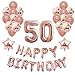 Produktbild Weimi 50. Geburtstag Dekorationen für Frauen Happy Birthday Banner Ballons Konfetti Ballons für Geburtstagsfeier (38 PCS)