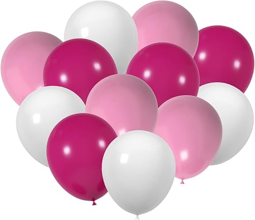100 globos de látex de 12 pulgadas en rojo rosa, rosa y blanco, perfectos para el día de San Valentín, citas románticas, cumpleaños de niñas,