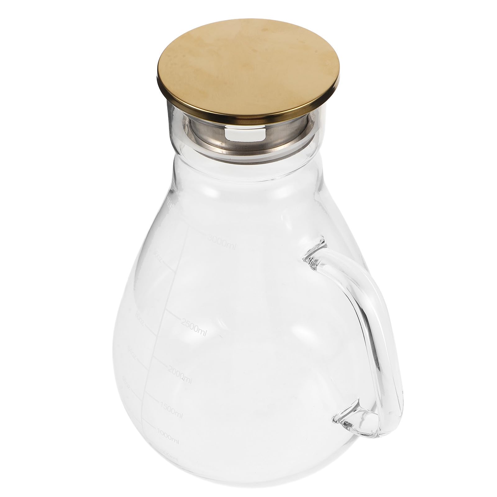 Jarra de Agua de Vidrio Borosilicato de 1300ml con Tapa de Acero Inoxidable y Silicona, Diseño Elegante y Antideslizante para Bebidas Frías en Restaurantes y Bodas