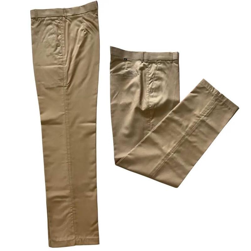 IOCL Indian Oil Salesman Uniform Khaki Pant | Polycotton Workwear Trousers 280 GSM Super Trovin Fabric | Regular Fit Durable Office Industrial Uniform Pant for Men-picture-47