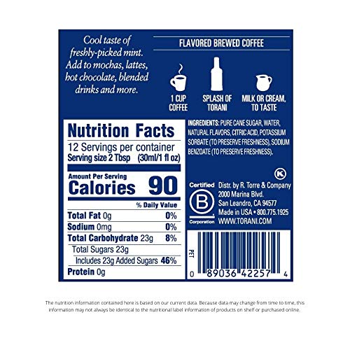 Torani Peppermint Syrup 12.7 Fl Oz (Pack of 1) - image 2