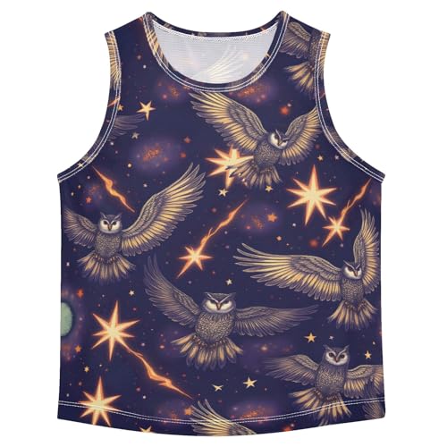 Boys' Tank Top Shirt Cool Owl Pattern Sleeveless T-Shirts