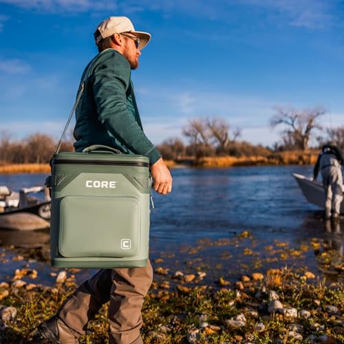 Image of CORE Magnetic Leak Proof Soft Cooler with Waterproof Zipper | Insulated Bag Portable Ice Chest Box | Best Soft Cooler for Food & Beverages for Tailgating, Car Camping, Travel, and Family Beach Picnics