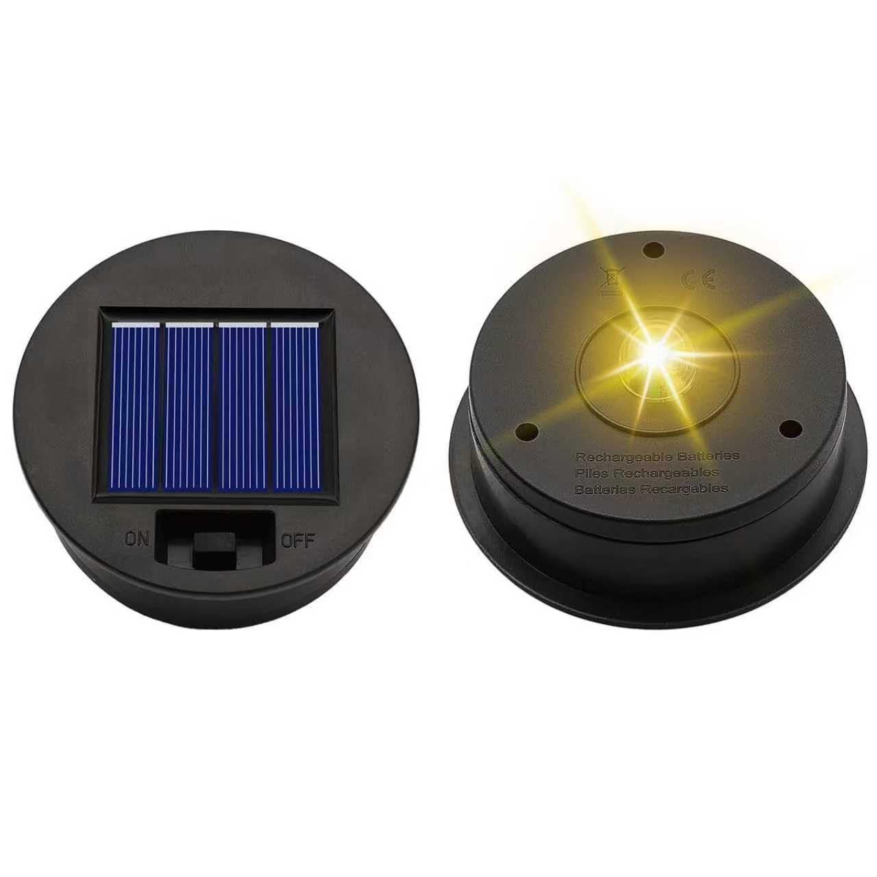 2 Pack Solar Light Replacement Top Parts(Top Size 3.15 inch,Bottom Size 2.76 inch) 7 Lumens Lantern Lids Replacement Light,Waterproof LED Replacement for Outdoor Garden, Pathway, Yard Light-picture-21