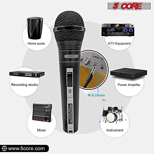 5 Core 4 Pack Vocal Dynamic Cardioid Handheld Microphone Unidirectional Mic With 16Ft Detachable Xlr Cable To ¼ Inch Audio Jack And On/Off Switch For Karaoke Singing (2 Pair) Pm 757 4Pcs #TOP3