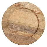 SARO LIFESTYLE Wooden Charger Plates, 13", Natural (Set of 4)