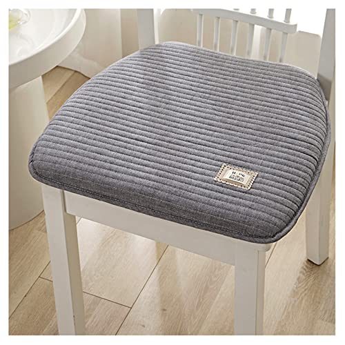 ELFJOY Set 4 Cuscini Sedie Da Pranzo In Velluto A Coste – 45x45 Cm, Spessi 8 Cm, Con Lacci Fissaggio, Grigio Chiaro - 2