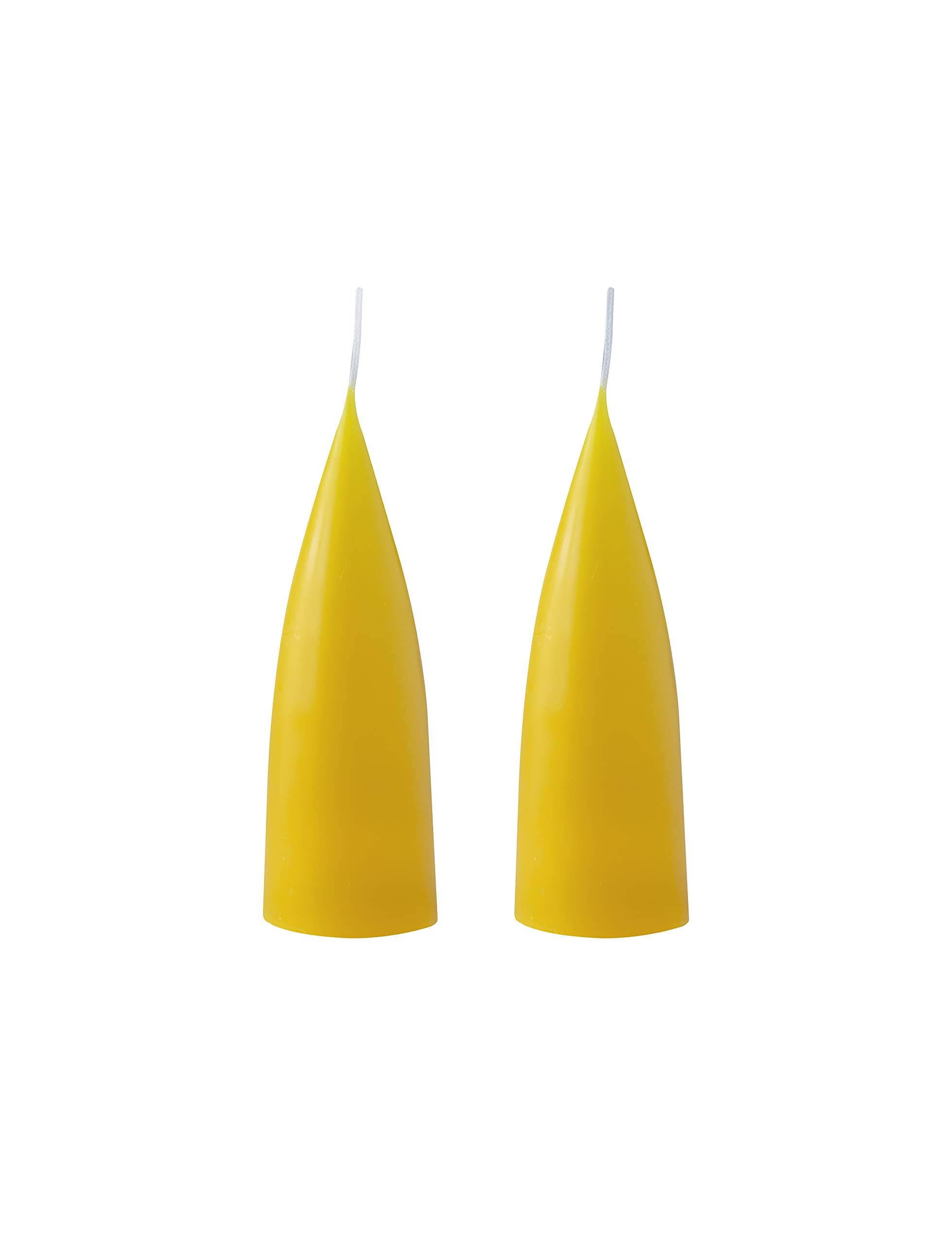 Kunstindustrien Women's Lemon Yellow Coloured Cone Shaped Candles