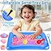 Crelloci Cake Play Sand Toys, Sensory Bin with 3 Colors Sand, Inflatable Sandbox & Air Pump, 12 Cake & 5 Shaped Molds, Tools, Art Kit Gift for Kids Toddlers Girls Boys Ages 3 4 5 6 7 8 9 Years Old