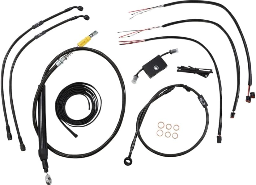 La Choppers LA-8157KT2-13M Complete Handlebar Cable/Brake & Clutch Line/Wire Kit - Midnight Braided