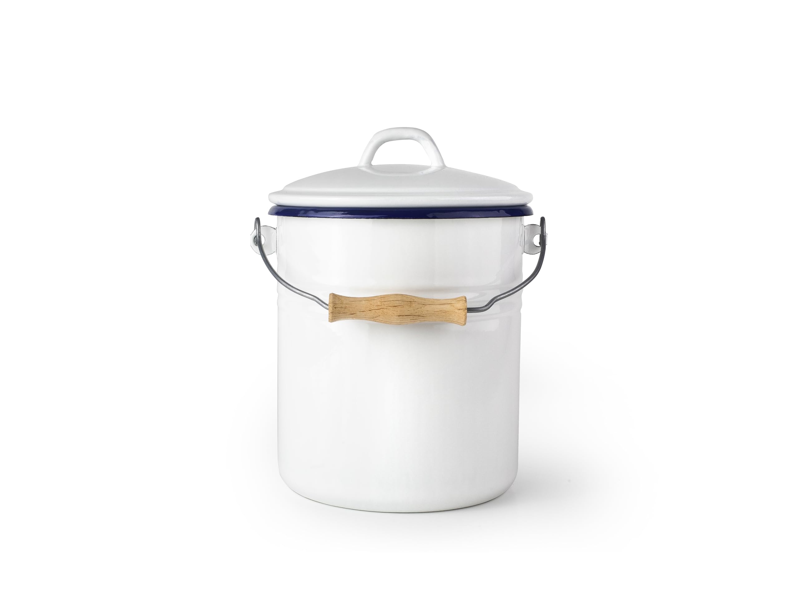 Bucket With Lid For Compost White 6 Lt