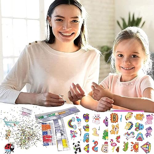 BOUTIKS Children's 60 Piece 5D Diamond Painting Animal DIY Kit for Kids, various colours, 60 pezzi animale diamond painting adesivi - Image 3