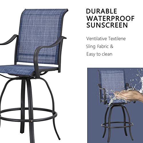 Patiofestival Outdoor Swivel Bar Stools Patio High Bistro Stool Height Chairs All Weather Furniture Bar Dining Chair,Set Of 2 #TOP2