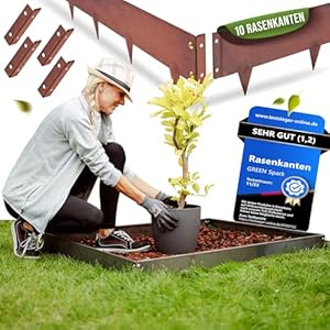 GREEN Spark Cortenstahl Rasenkante 10x 1m