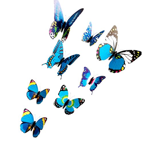 Farfalle in stile 3D, 12 pezzi, decorazione da