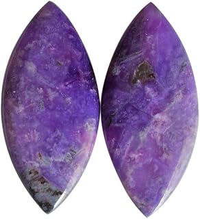 Förtjusande intryck sydafrikansk naturlig lila Sugilit markisform cabochon storlek 24 x 11 x 2,5 mm örhängen smyckestillverkning ädelsten april månadssten smycken