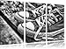 Produktbild Pixxprint Monocrome, rote Converse Chucks 3-Teiler Leinwandbild 120x80 Bild auf Leinwand