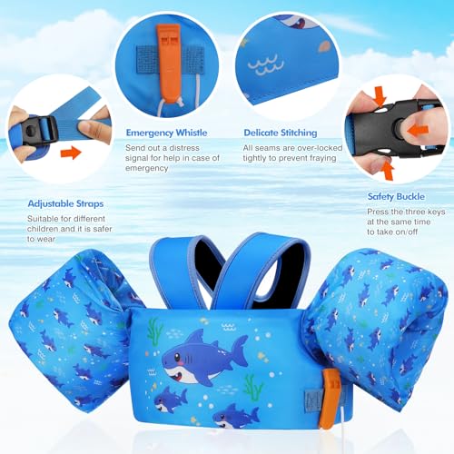 Image of MoKo Toddler Arm Floaties 20-50lbs, Swim Vest Water Wings for Kids Pool
