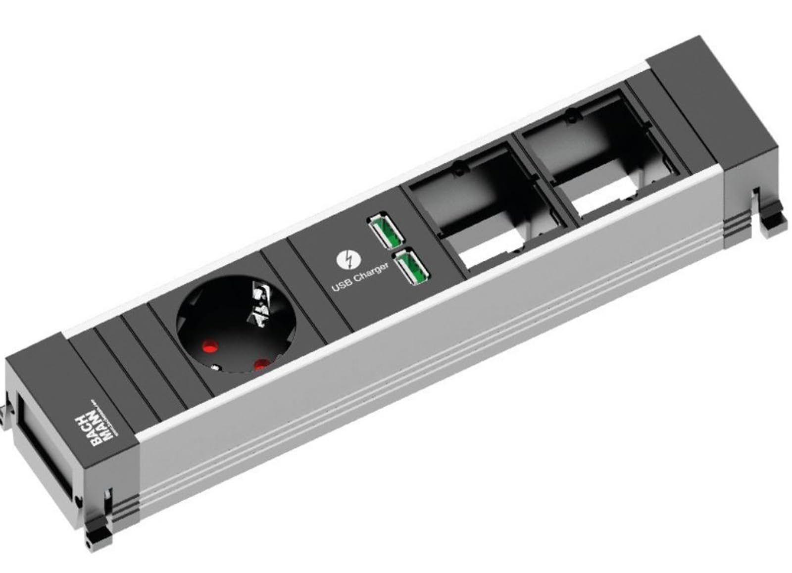 Bachmann 916.0041 multiprise noire avec 1 sortie CA et câble de 0,1 m