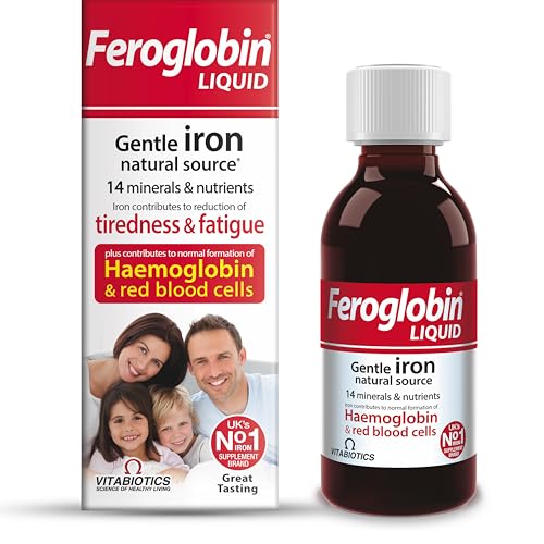 Feroglobin Vitabiotics Gentle Iron and Nutrient Liquid Reduce Tiredness & Fatigue Maintain Health 200 ml