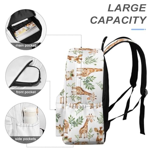 Giraffe Watercolor Funny Backpack Daily Casual Daypack Travel Mini Bag with Adjustable Strap Style-274