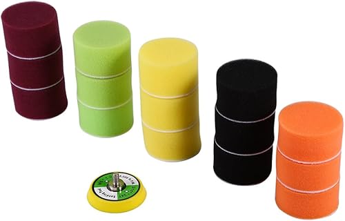 Juego de 16 almohadillas planas de esponja de 2 pulgadas, esponja de polímero de alta resistencia para pulido y pulido suave, adecuado para pulidor