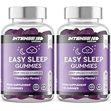 INTENSE Wellness 90x2 Easy Sleep Gummies – Natural Non-GMO/Vegan – Sugar Free Food Supplements – Herbal Chewable Raspberry Flavoured (Set of 2)