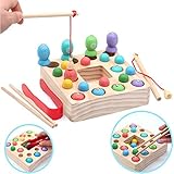 🎠KlassikerSpiele Labyrinth spielzeug: 10 Labyrinth Balls für Kinder. Kinder können die Holzperlenkugeln mit den Holzstäbchen befestigen. Ein kreative Art und Weise Auge-Hand-und Feinmotorik Entwicklung.