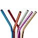 6Pcs Rainbow Colorful Stainless Steel Straws for 20-30oz Tumblers - Bent, Free Cleaning Brush Included